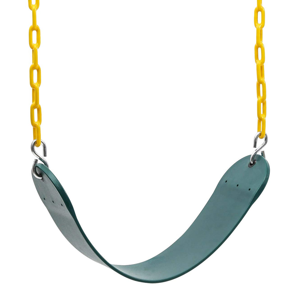 2PCS Swings Seats Heavy Duty with 66" Chain Support 250lb Green