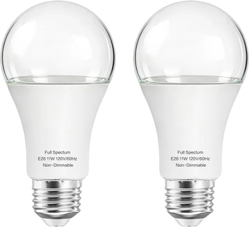 Grow Light Bulb for Indoor Plants - Full Spectrum LED Plant Light, 11W Energy Saving, Low Heat, E26 Base - Ideal