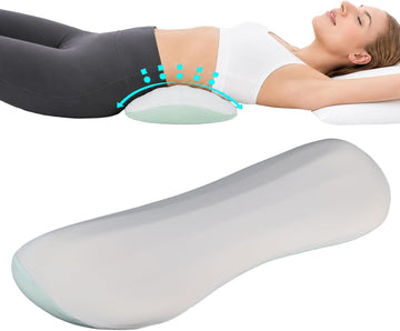 Lumbar Support Pillow for Bed, Memory Foam Lower Back Pillow for Sleeping | Ergonomic contour fits under the lower