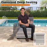 Wicker Outdoor Patio Furniture Set | Gray All-Weather Resistant for Backyard, Garden & Porch