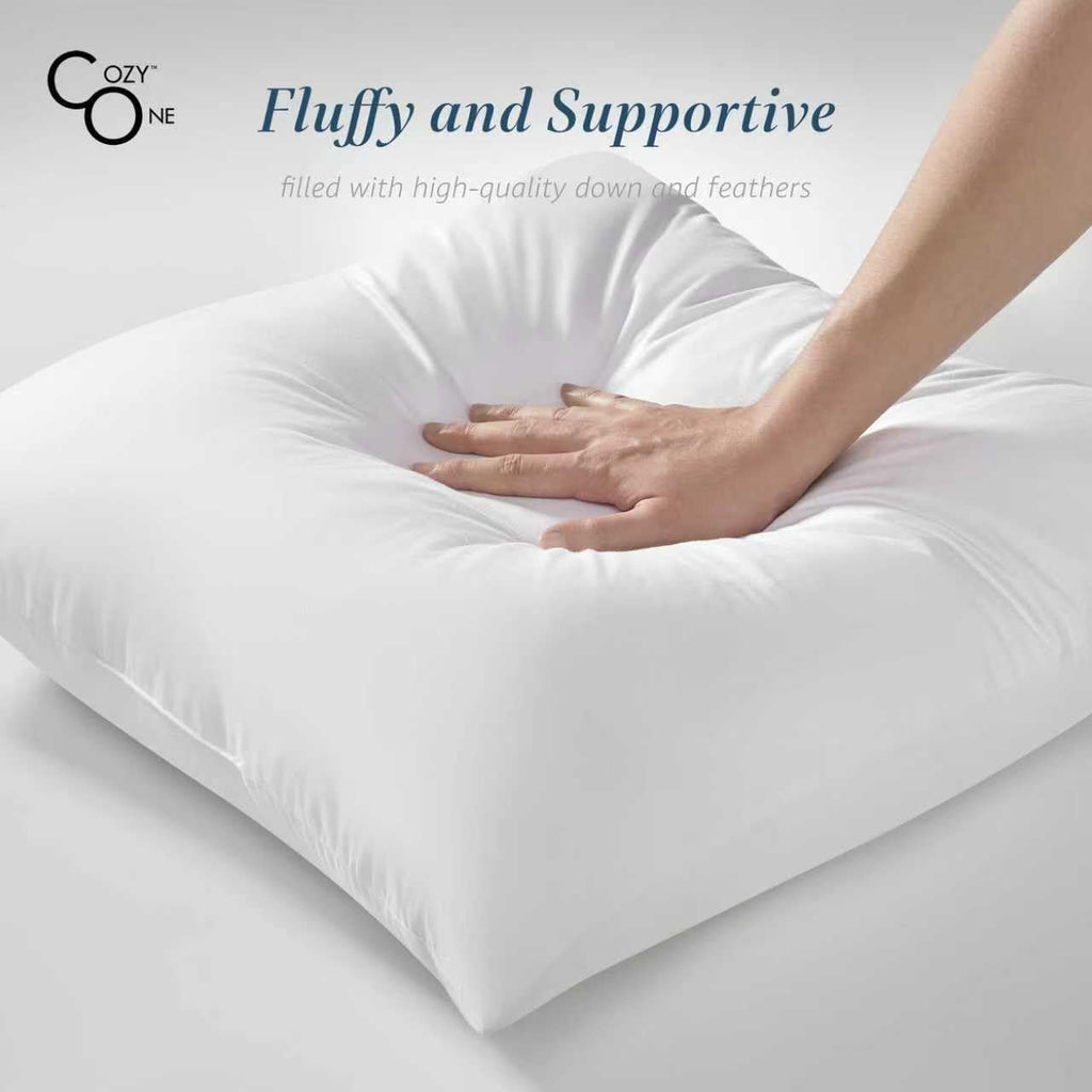 22x22 Feather Down Throw Pillow Inserts 100% Cotton Made in USA - Set of 2