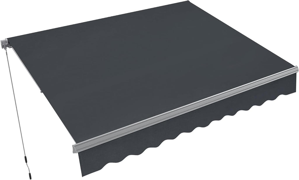 Patio Awning 12x8 Feet Sunshade Canopy for Manual Retractable Awnings, with Aluminum Frame and 280G Polyester Fabric