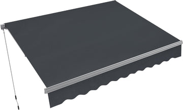 Patio Awning 12x8 Feet Sunshade Canopy for Manual Retractable Awnings, with Aluminum Frame and 280G Polyester Fabric