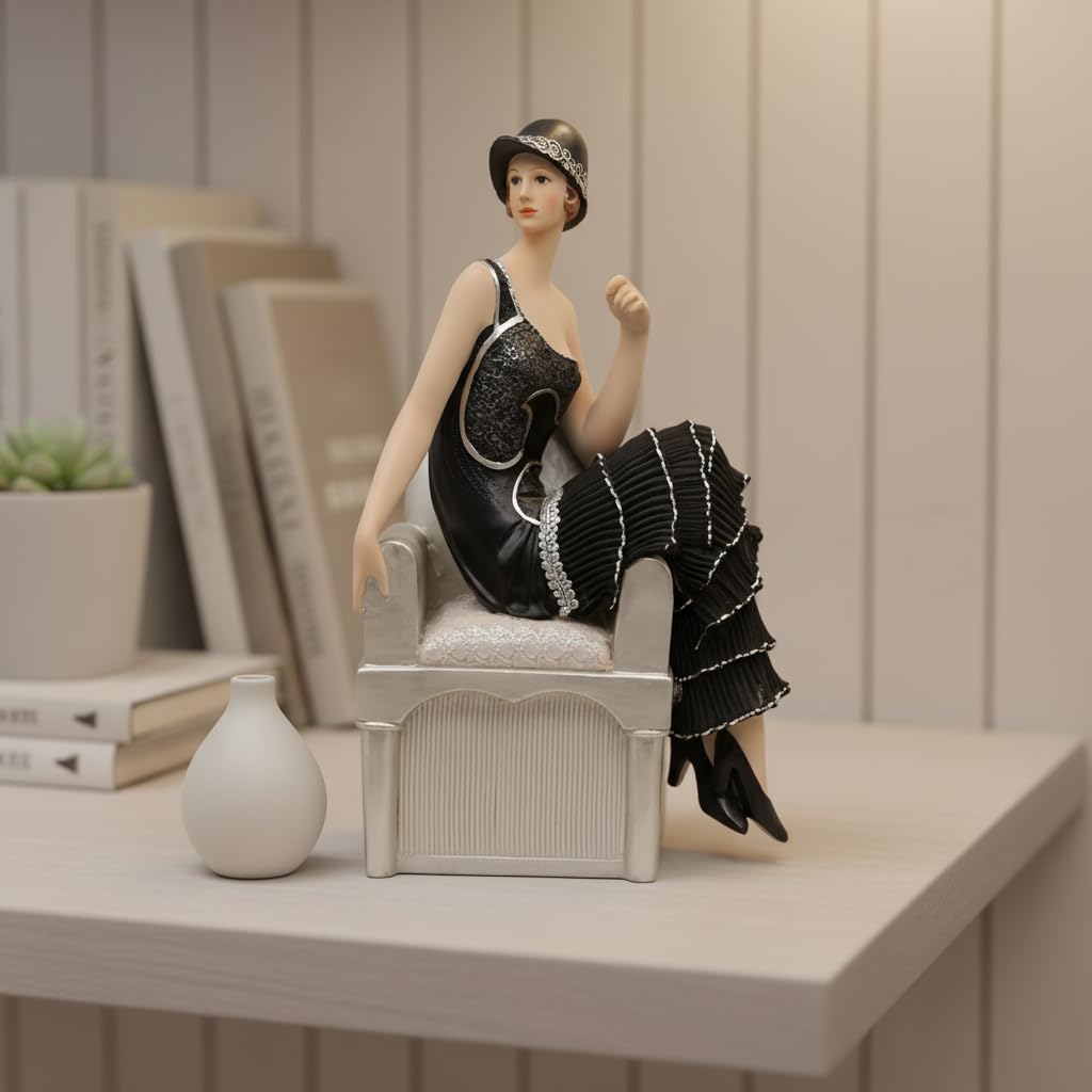 10 Inch Victorian Figurine, Vintage Lady Statuette