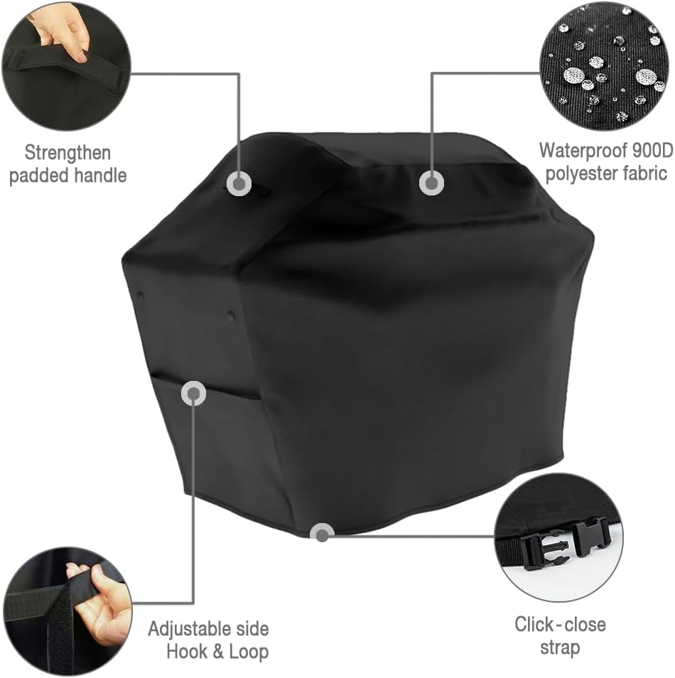 Grill Cover 65 x 30 x 46 inch, 900D Heavy Duty Gas BBQ Cover w/Side Fasteners Straps, Waterproof & Weather Resistant