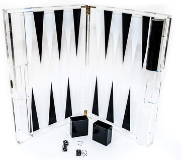 Bello New York's Luxury Large Acrylic Backgammon Set 18 1/2" Black