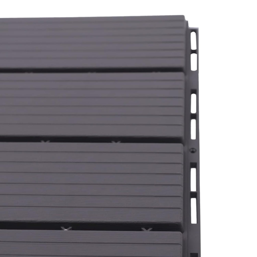 22 Pack Wood Plastic Composite Patio Deck Tiles, 12"x12" Waterproof Indoor Outdoor Flooring Patio Floor Decking Tiles