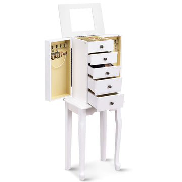 Jewelry Cabinet Armoire Box Storage Chest Necklace Stand Organizer