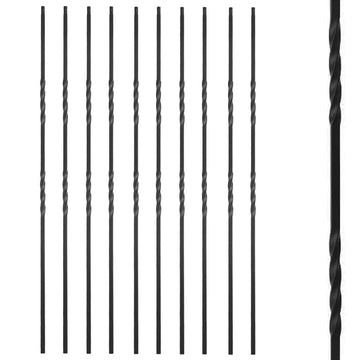 S09 - Wrought Iron Balusters Set of 10 Decorative Metal Balusters for Decks Spiral Stair Railing 1/2-inch Hollow