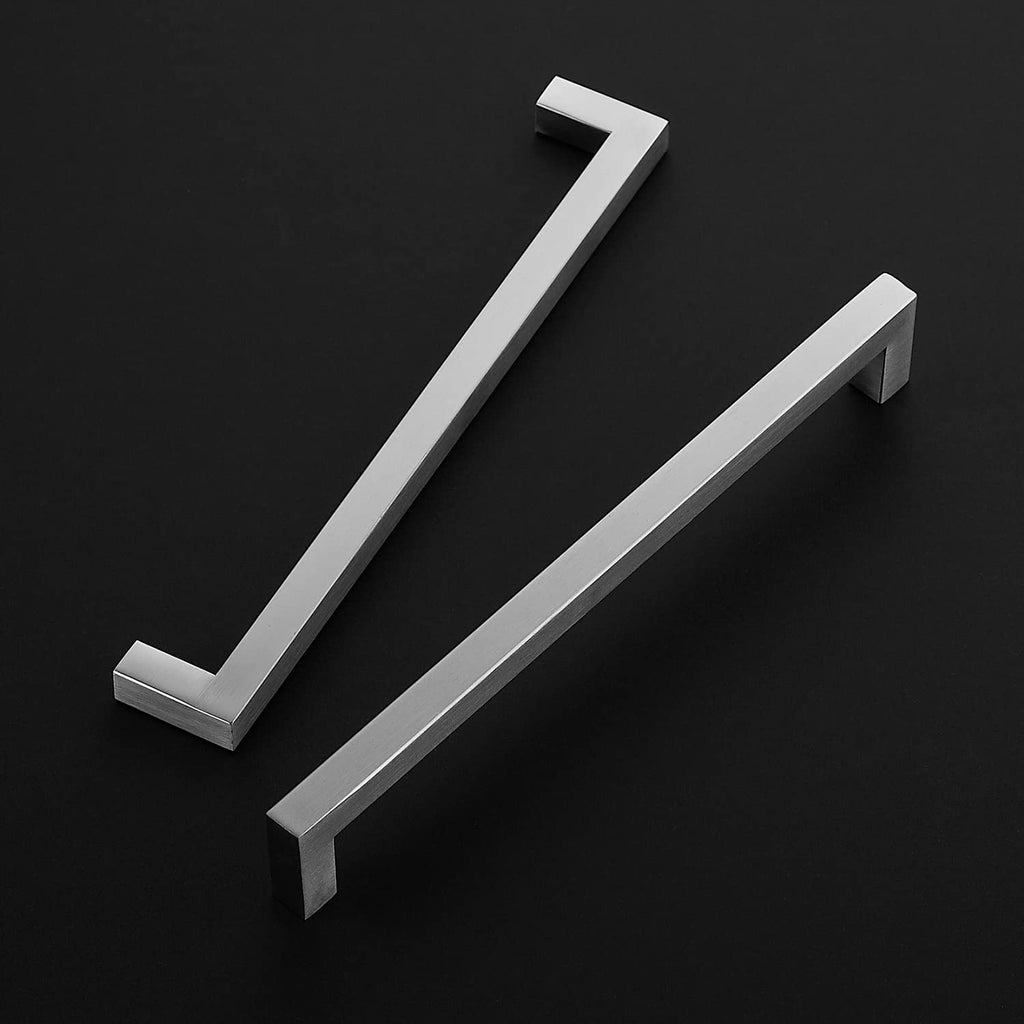 Brushed Nickel Square Cabinet Handles & Pulls,8-4/5 Inch,12 Pack