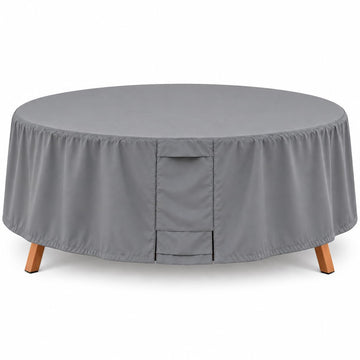 Round Patio Furniture Cover Waterproof, Outdoor Round Table and Chair Set Cover with Air Vents - 60" Diameter x 23"H
