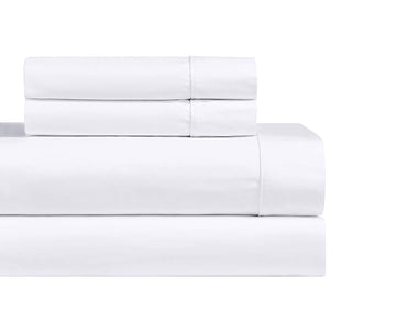 Solid 1000-Thread-Count, 100-Percent Cotton, 22-Inch Extra Deep Pocket, California King 4PC Bed Sheets Set, White