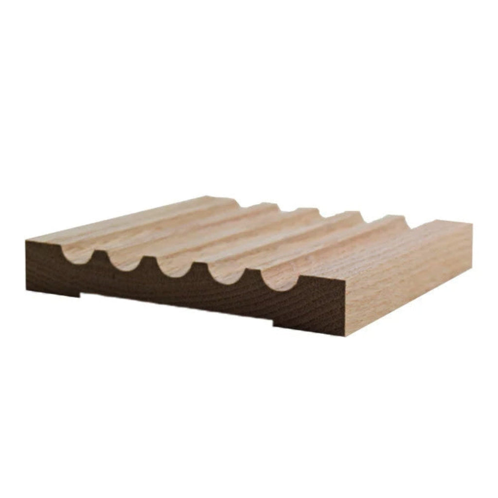Fluted 5-1/8" Wide x 3/4" Casing. Unfinished Trim, Red Oak, 42"