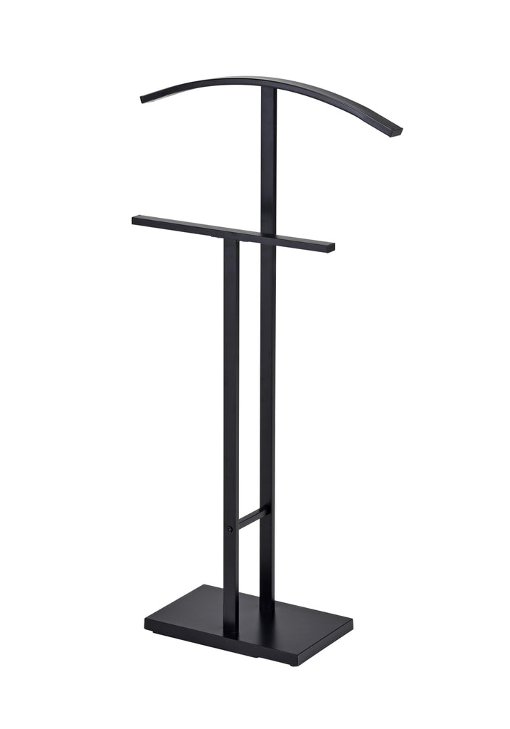 Metal Suit Valet Stand Clothing Organizer, Clothes Rack, Jacket Hanger, Tie Hanger (Black)