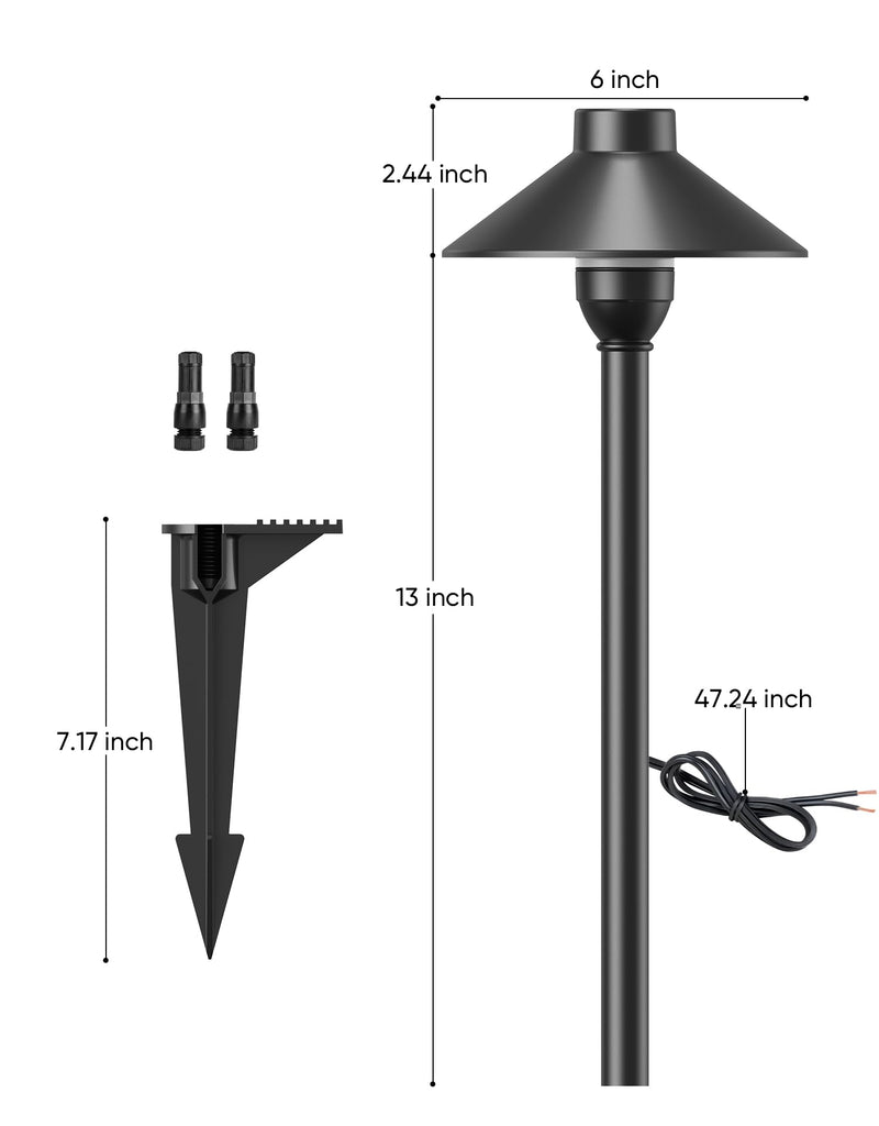 Low Voltage Landscape Lighting 1-Pack, Aluminum 12V Pathway Lights with G4 Bulbs, Waterproof Stylish Matte Black