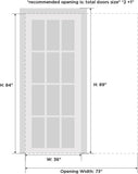 Sliding Pocket Door 36 x 84 inches | LUX 7855 White Enamel | Kit Rail Hardware | Solid Wood Interior