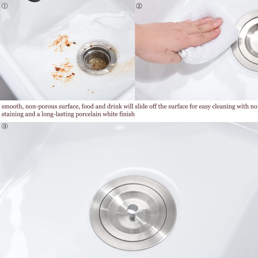 30 Inch White Farmhouse Sink, Fireclay Apron Front Kitchen Sink
