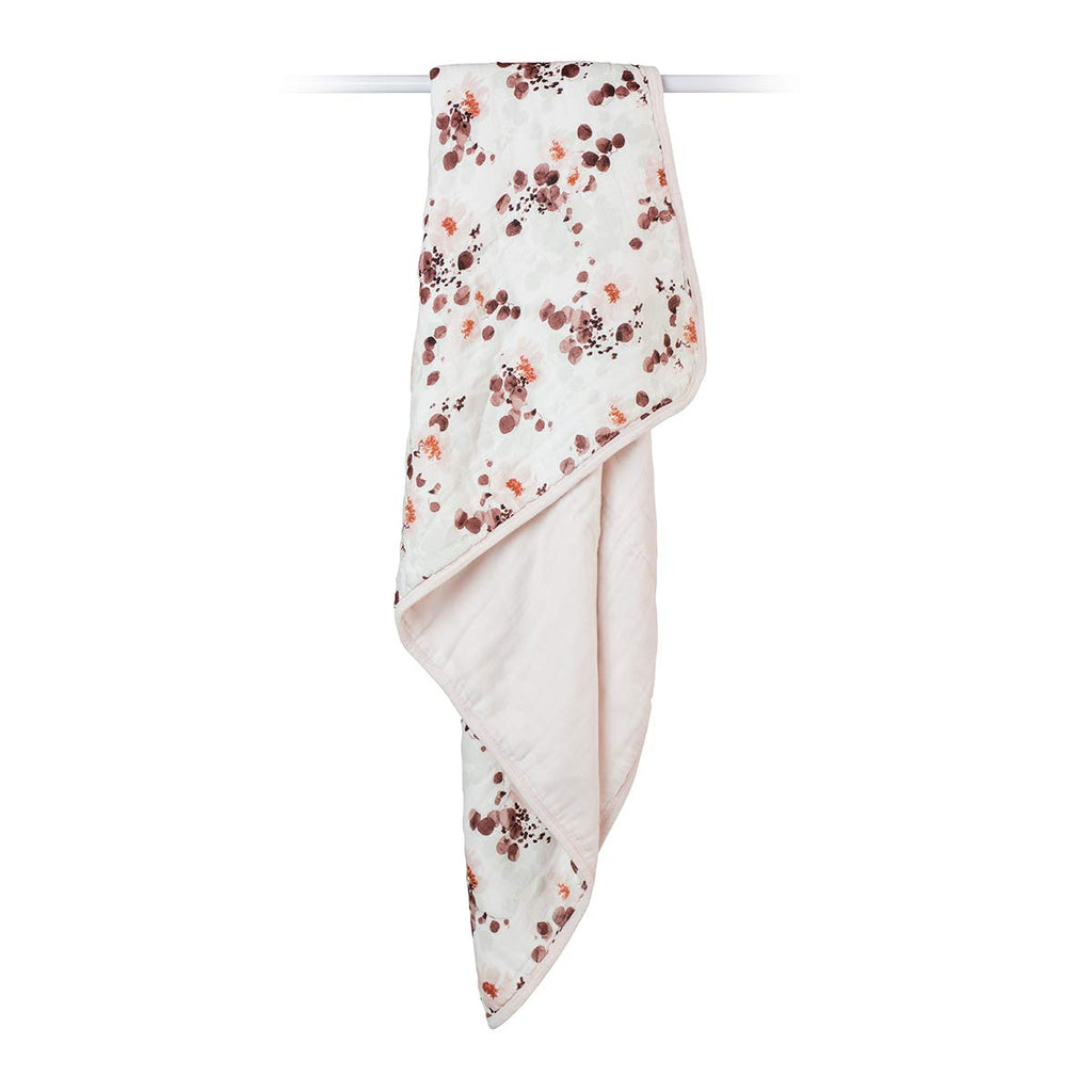 Baby Quilt Blanket| Unisex Softest Bamboo Viscose Muslin Quilt Blanket with Jersey Trim| Neutral Receiving Blanket