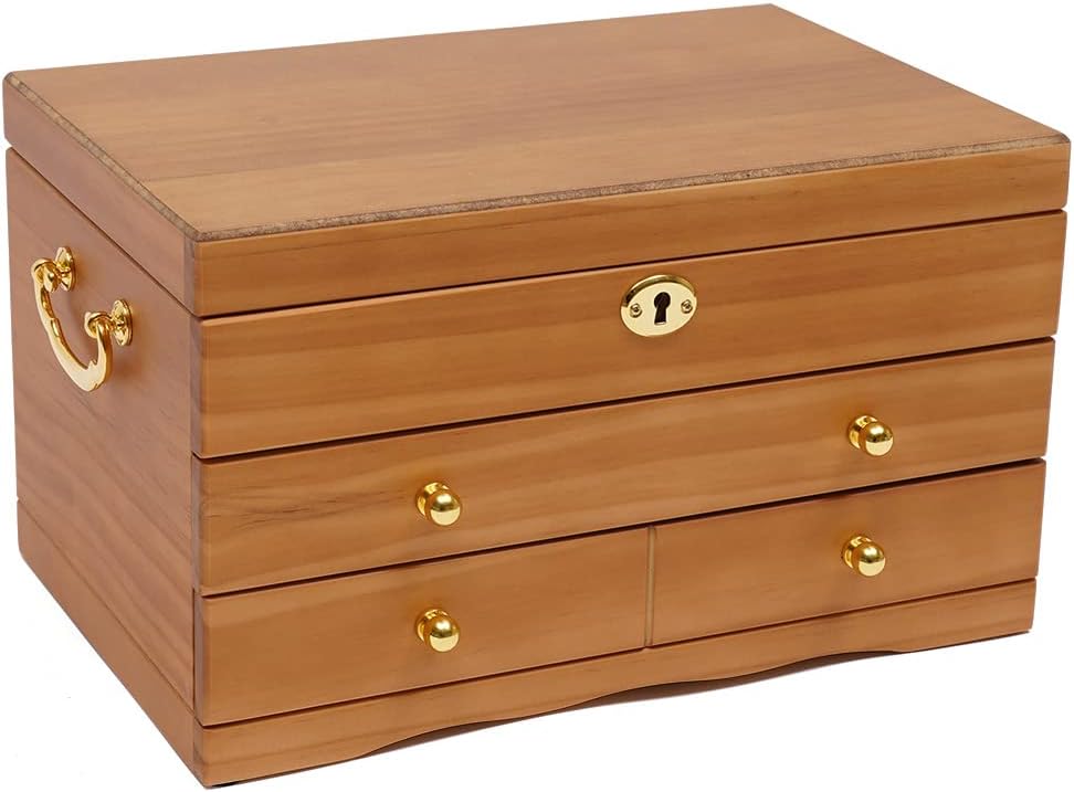Extra Large 3 Layers Wooden Jewelry Box Jewelry Case Cabinet Armoire Ring Necklacel Gift Storage Box Organizer(3