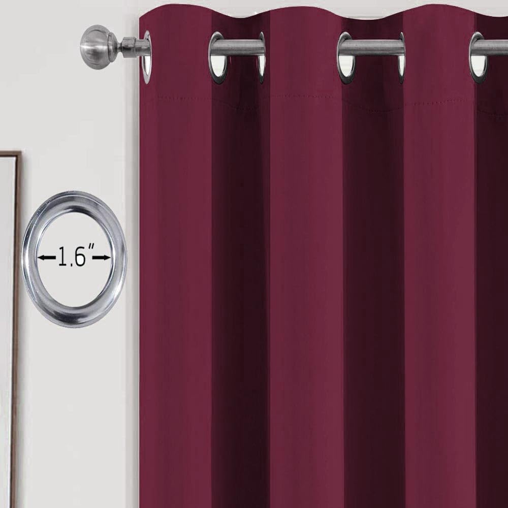 Burgundy Red Valances for Window 2 Pack Clearance Kitchen Blackout Thermal Insulated Valances Short Window Valances