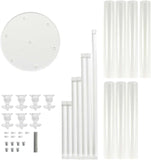 Clear 33 in Round 7 Arm Acrylic Cluster Taper Candle Holder Candelabra - Wedding Reception Party Dining Table Home