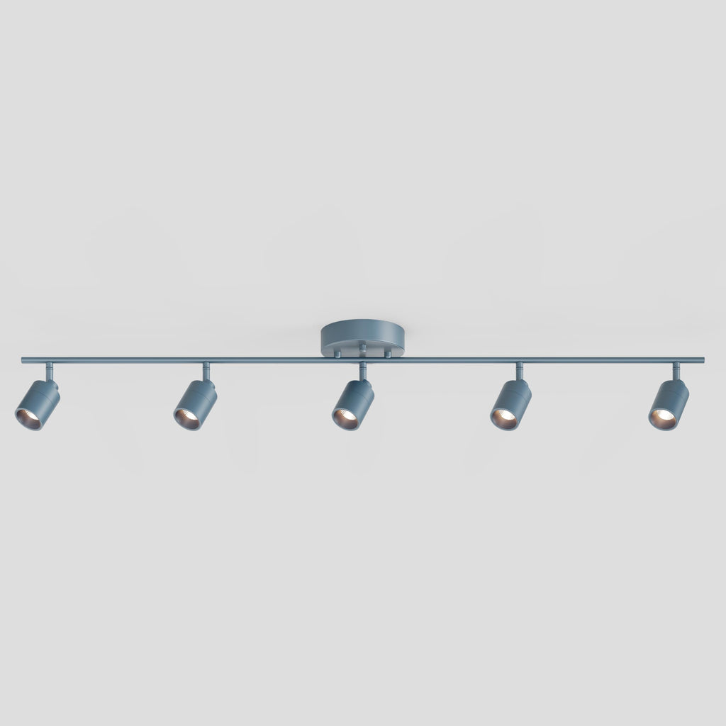 Shura Deep Navy 5-Light Track Light with Rotatable Heads, Integrated LED Bulbs, 4 ft. Track Lighting Kit, 3000k, 2450