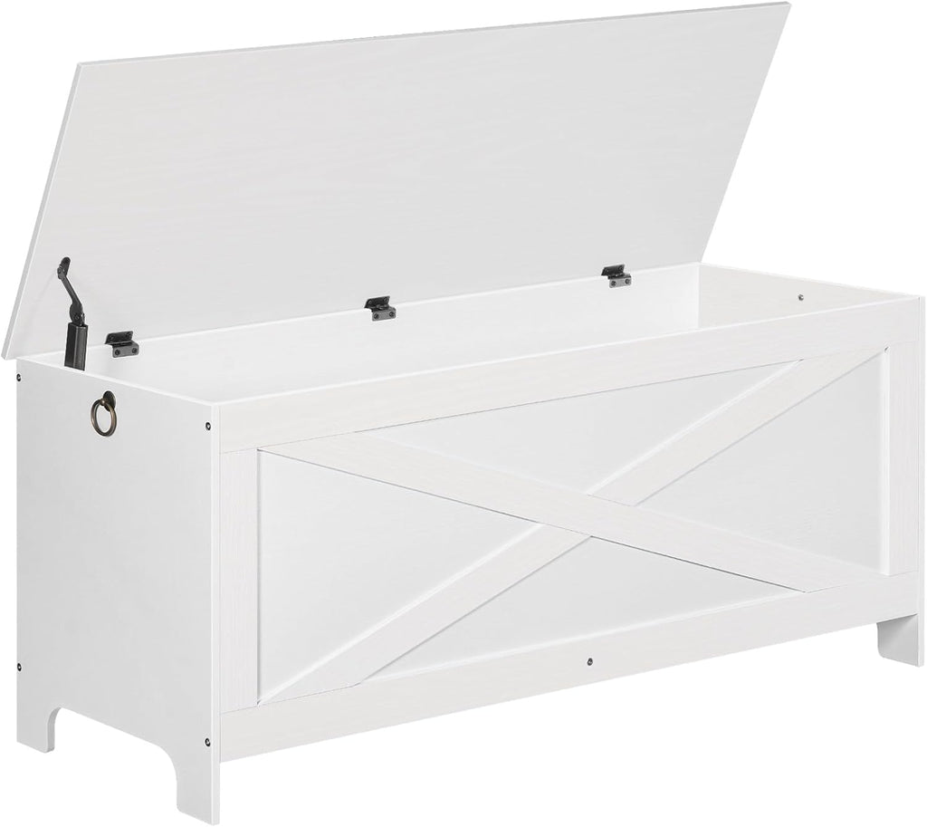 47.2" Storage Chest with Lid, Entryway Storage Bench with Safety Hinges, Large Toy Box , Sturdy Toy Storage