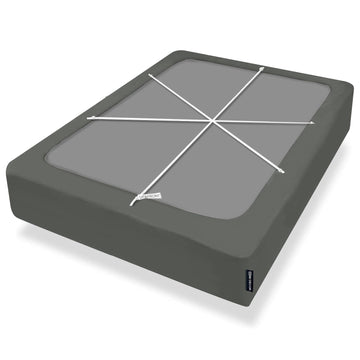 4-9 Inches Box Spring Cover Queen Size Dark Grey with Stretchy Fabric Bed Frame Cover Wrap Around 4 Sides Elastic Bed