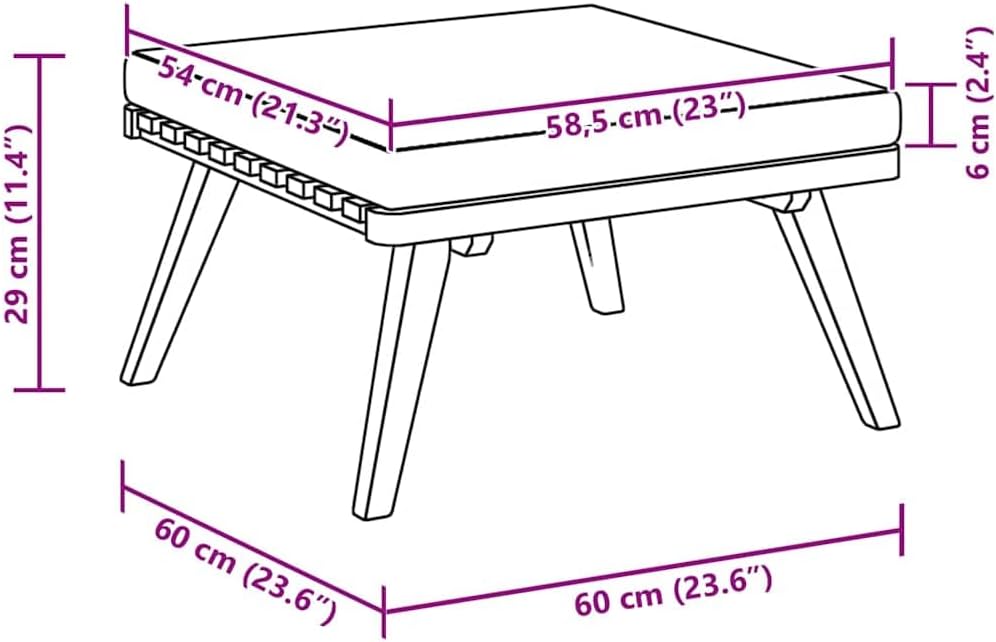 Patio Footstool, Coffee Table Outdoor Footstool, Modular Seat with Tea Table, Outdoor Furniture Set for Garden