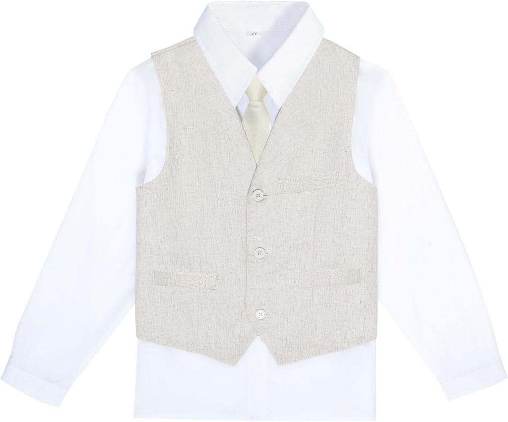 Boys Linen Suit Toddler Wedding Tuxedos Teens Boy Suits Set for Kids