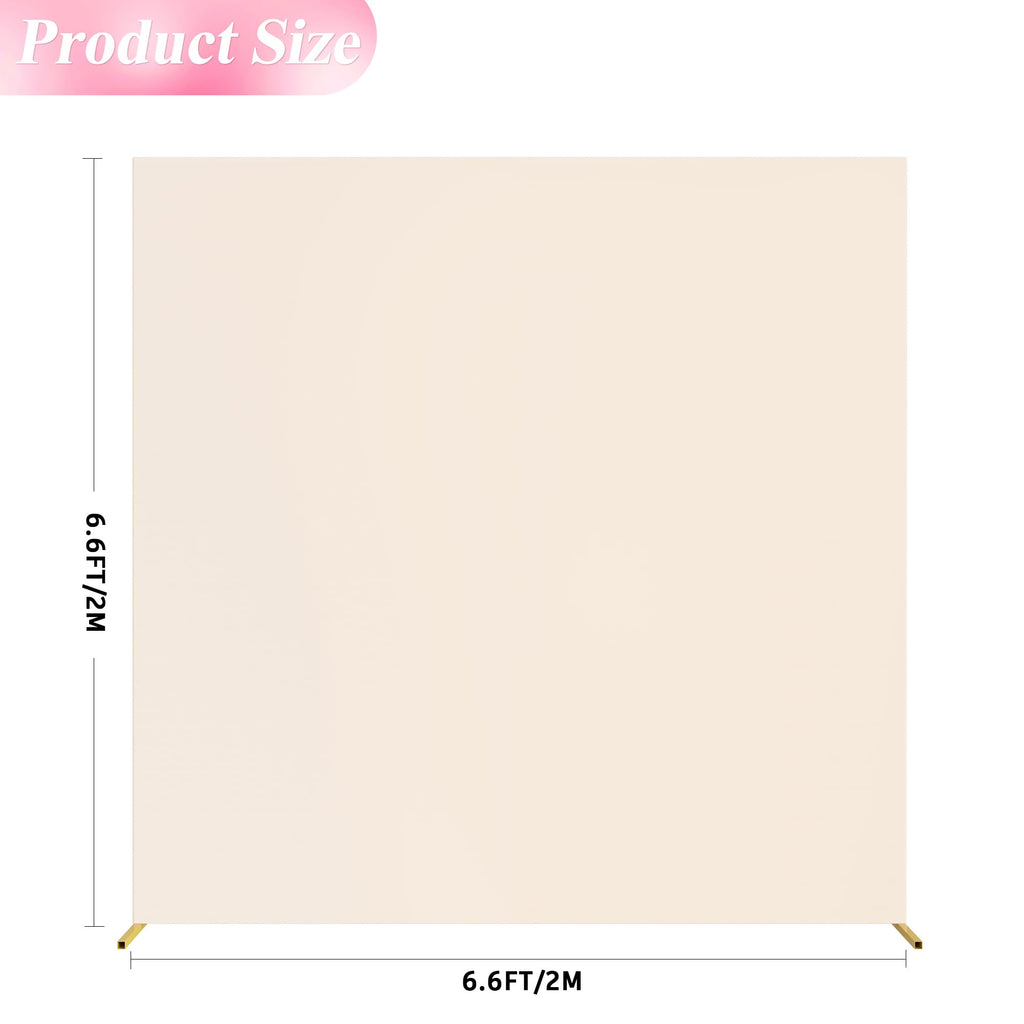 Square Backdrop Cover Beige Square Wedding Arch Cover, 6.6x6.6FT