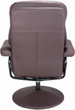 Modern Reclining Swivel Lounge Chair and Ottoman — Brown Leather