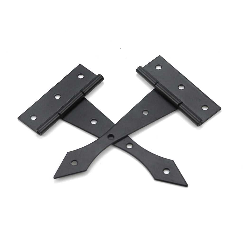 8Pcs Black Strap Hinges, 4-Inch