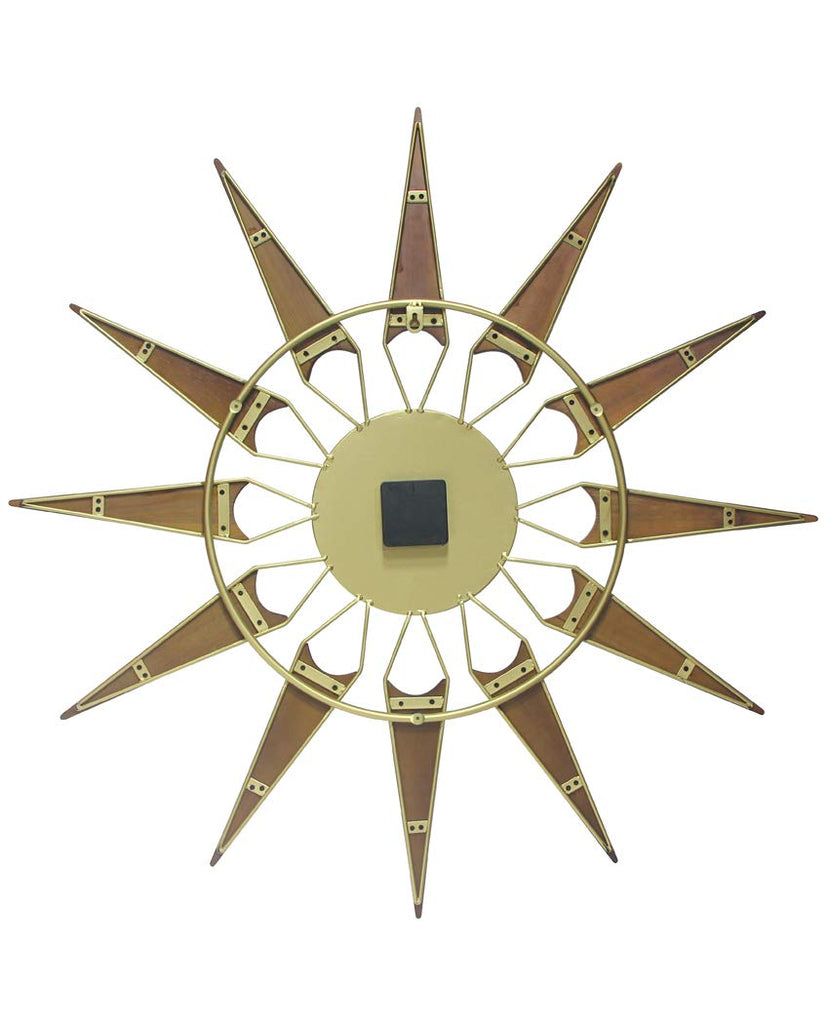 Inspired Nelson Style Nova Starburst Gold Wall Clock Vintage Mid Century