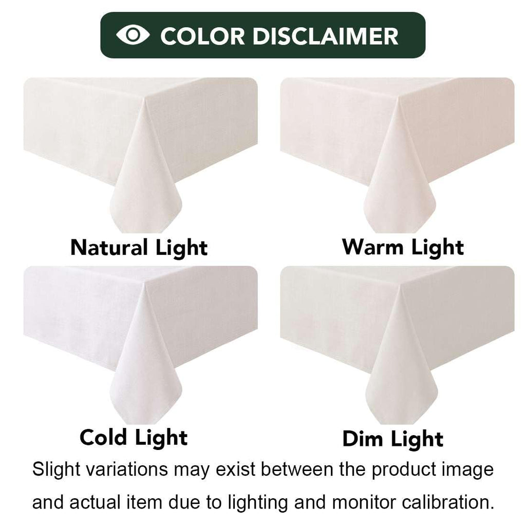 Linen Textured Table Cloths 54 x 70 Inch Premium Solid Tablecloth Spill-Proof Waterproof Table Cover for Dining