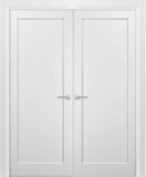 Quadro 4111 | Double Swing Interior French Doors with Glass, MDF, Hardware Included, 72x80, White, M