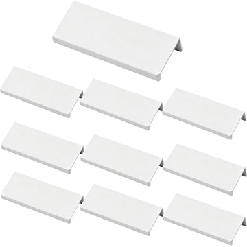 3.15 Inch Finger Pull 10Pcs, 2.52 Inch Hole Centers, Aluminum Alloy, White