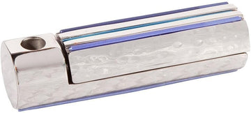 Folding Travel Hanukkah Chanukah Hammered Metal Shades of Blue (HTM-2)