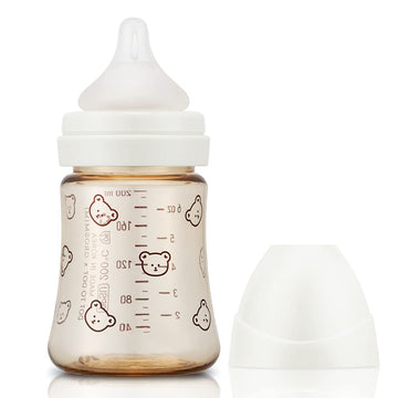 Baby Bottle, Anti-Colic Valve, 1M+, 6oz (Bear - White)