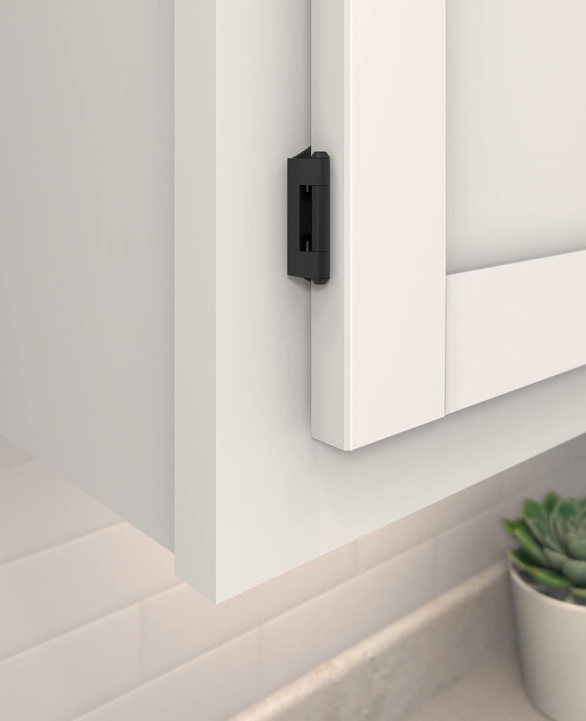 BPR7566FB Cabinet Hinge 1/4 inch (6 mm) Overlay Self Closing Partial Wrap Matte Black Kitchen Cabinet Door Hinge 1