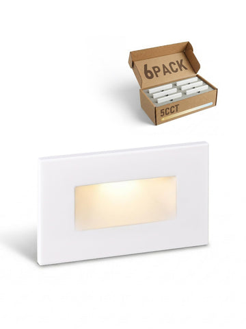 5CCT 120V LED Step Lights, Horizontal, White