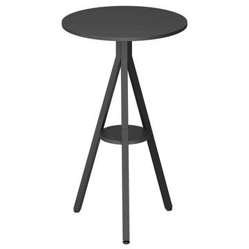 Bar Table, 2-Tier Round Pub Table, Counter Height Cocktail Table for Small Spaces, Dining Room, Cafe, Pub, Black