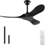 42 Inch Solid Wood Ceiling Fan with Remote,Black Ceiling Fan no Light,6 Speeds,Noiseless,Reversible DC Motor,Modern Ceiling Fans without Lights for Outdoor Indoor Bedroom Farmhouse,Patios A101-B0CG69D1ZZ