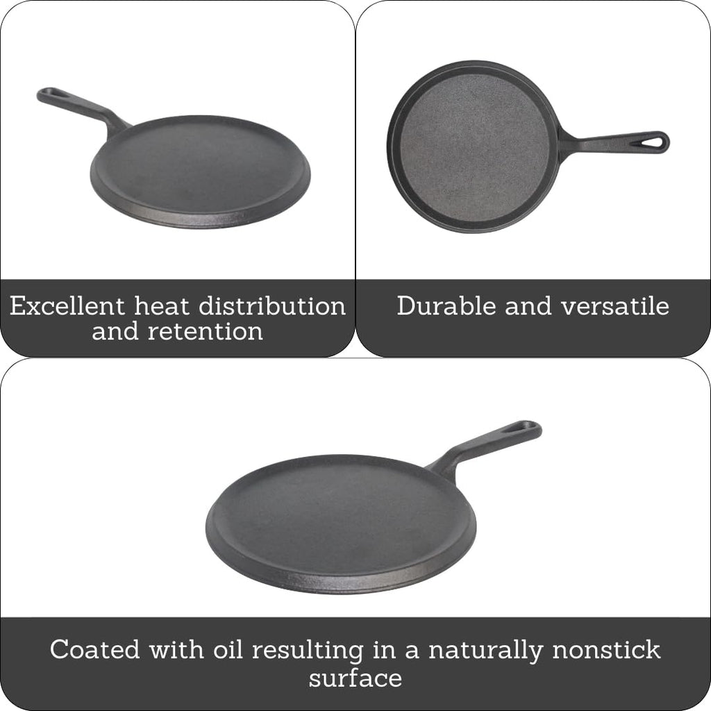 9.5 Inch Cast Iron Preseasoned Comal