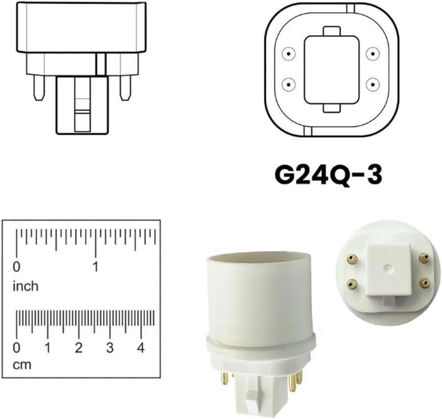 Compact Fluorescent PLD 4 Pin Double U-Shaped Twin Tube Light Bulb, 26 Watts, 120 Volts, 4 PinG24q3 Base, 1560