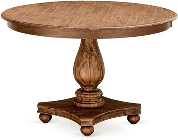 FE2-0N-TP Ferris Modern Dining Table - a Round Kitchen Table Top with Pedestal Base, 48x48 Inch, Sandblasting Antique