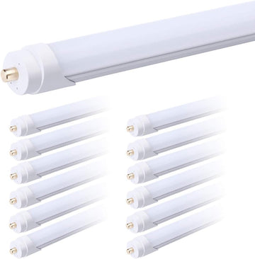 Single Pin T8 96" 8ft LED Tube 45W, 8' LED Fluorescent Tube Replacement,AC 85V 277V Input, 5000K Super Bright