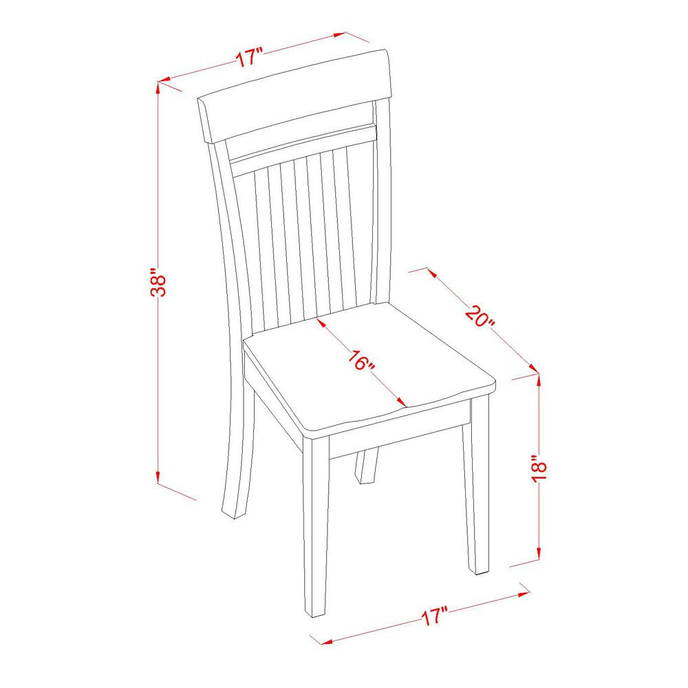 West Furniture 6 Piece Kitchen Table Set Contains a Rectangle Dining Table and 4 Dining Chairs with a