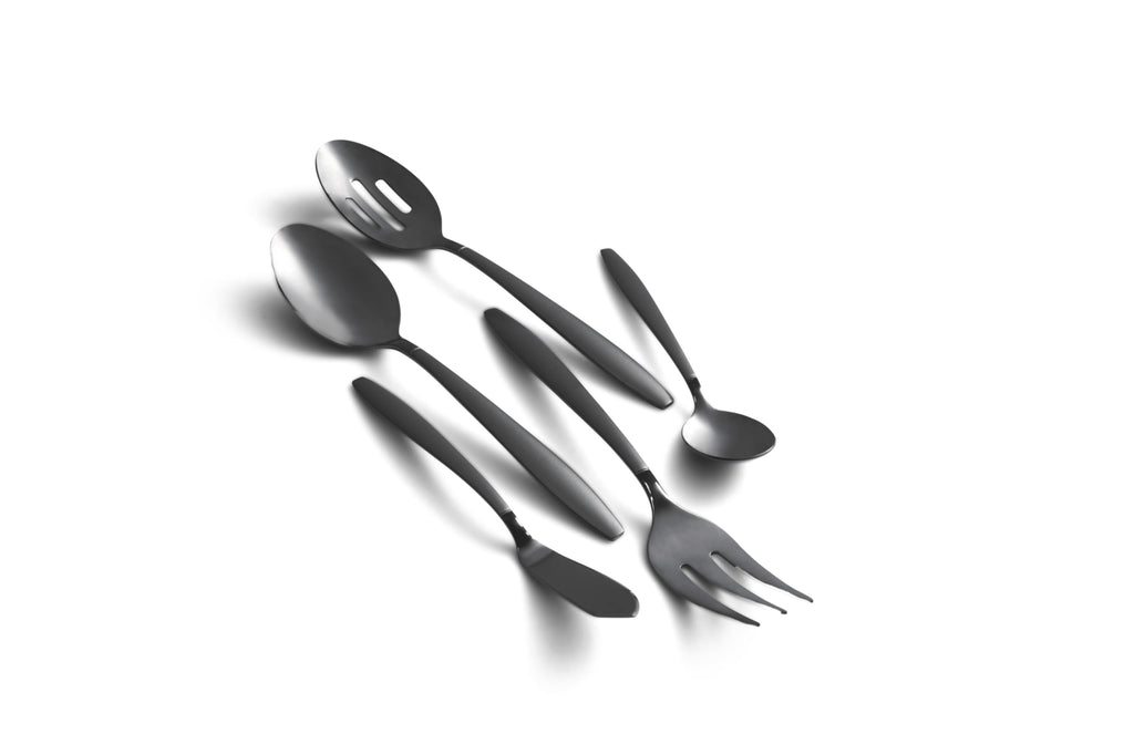 Mathison Black Sand/Mirror 45-Piece Flatware Set