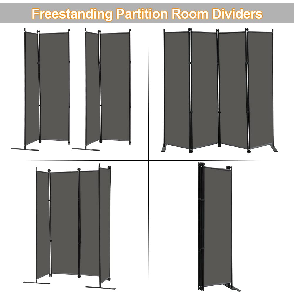 4 Panel Room Divider Screen 6Ft Tall Foldable Privacy Dividers